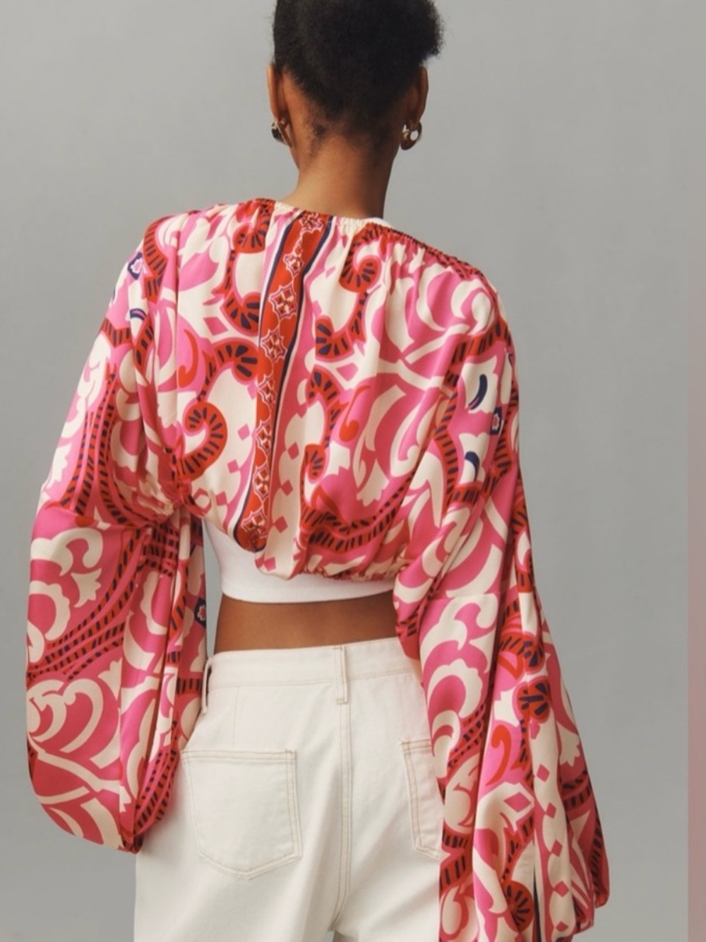 Mare Mare - Pink Printed Bubble Shrug
